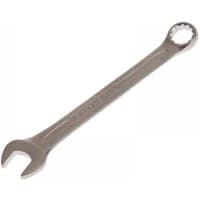 Faithfull 33mm combination spanner, satin finish, open-end and ring head, engraved brand name on handle.