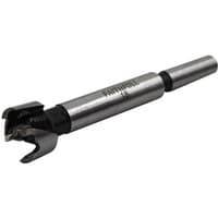 Faithfull Forstner Bit 18mm, silver and black steel with sharp cutting edges and cylindrical shank.