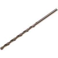 Long silver Faithfull HSS jobber drill bit, 5mm diameter, 132mm overall length, spiral flutes, cylindrical shank.