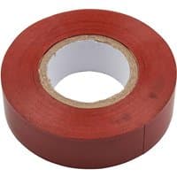 Brown Faithfull PVC electrical tape roll, 19mm wide, 20m long, with a white inner core.