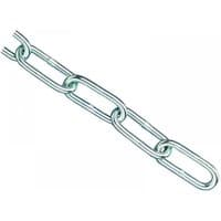 Zinc plated chain, 3mm thickness, 2.5m length, silver color, oval links, max load 80kg.