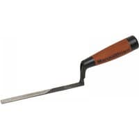 Marshalltown tuck pointer with 5/8" steel blade and brown Durasoft® handle, black grip end.