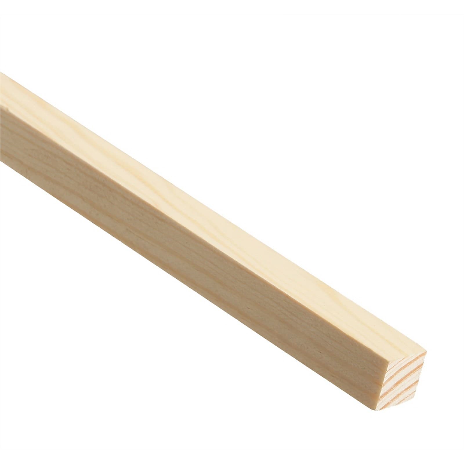 Light-colored FSC pine wood strip, measuring 12 x 21mm and 2400mm long, featuring a smooth finish and square edges, ideal for various construction projects.