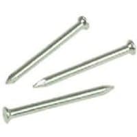Silver Rawlplug 3.0mm x 60mm masonry nails with flat heads, pointed tips, pack of 100.