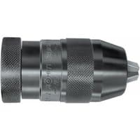 Black Rohm Supra 13mm keyless chuck with textured grip and female mount, cylindrical design with engraved branding.