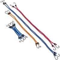 Assorted elastic cords set by Sealey, includes 10 colorful bungee cords with metal hooks in various lengths and colors.