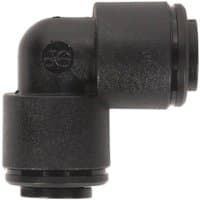 Black Sealey elbow coupling for John Guest Speedfit, featuring a right-angle design and textured surface.