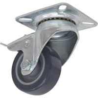 Sealey grey swivel plate castor with total lock, metal bracket, and black wheel with silver trim.