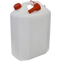 White Sealey water container with red cap and spout, rectangular shape, and 30-liter capacity marking.