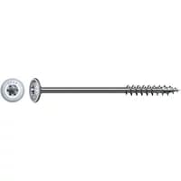 SPAX Wirox construction screw, 6x250mm, silver, with flat head and sharp threading, pack of 50.