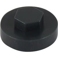 Raven/slate blue Timco hex head cover cap, 16mm, with smooth round base and hexagonal top.