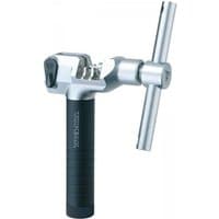Silver Topeak All Speeds Chain Tool with black rubber grip handle and adjustable metal lever.