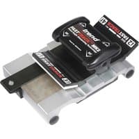 Trend Fast Track MK2 Chisel Sharpener Kit, black and silver with adjustable guide and honing stone.