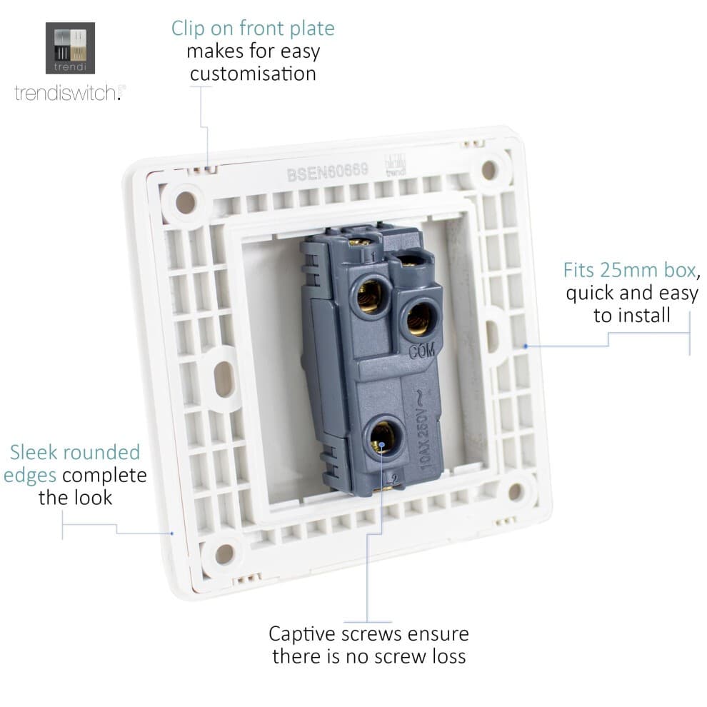 Trendi Switch 1 Gang 1 or 2 Way Sky Blue Rocker Light Switch 3 Pack - image 4
