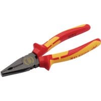 Red and yellow XP1000 VDE Combination Pliers, 180mm with insulated handles and metallic gripping jaws.