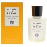 Acqua Di Parma Colonia Aftershave Balm 100ml, frosted glass bottle with black cap, next to orange box.