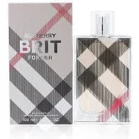 Burberry Brit For Her Eau De Parfum 100ml, plaid-patterned bottle with matching box, featuring iconic Burberry check.
