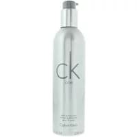 Calvin Klein CK One Body Moisturiser 250ml in sleek silver bottle with pump dispenser and minimalist branding.
