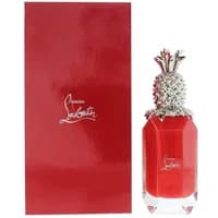 Red Christian Louboutin Loubifunk Eau De Parfum 90ml with silver pineapple-shaped cap and matching red box.