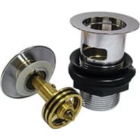 Chrome Click Clack basin waste with brass fittings, easy clean design, 1 1/4 inch size by Plumbing T.