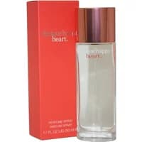 Clinique Happy Heart Perfume 50ml with clear glass bottle and pink cap, next to red packaging box.
