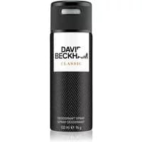 David Beckham Classic Body Spray 150ml, black can with textured pattern and white label.