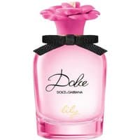 Pink Dolce & Gabbana Dolce Lily Eau de Toilette 75ml with flower cap and black bow.