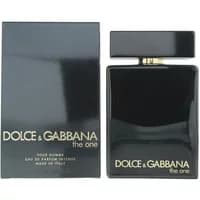 Dolce & Gabbana The One For Men Eau De Parfum Intense 100ml, sleek black bottle with gold lettering and matching box.