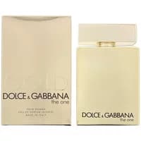Dolce & Gabbana The One For Men Gold Eau De Parfum Intense 100ml, gold rectangular bottle with matching gold box.