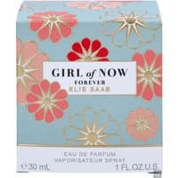 Elie Saab Girl Of Now Forever Eau de Parfum 30ml box with floral design and gold accents.