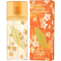 Elizabeth Arden Green Tea Nectarine Blossom Eau De Toilette 100ml, floral design on bottle and orange box.
