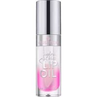 Essence Hydra Kiss Lip Oil 01 Kiss From A Rose, clear bottle with pink tint, silver cap, 4 ml.