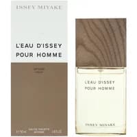 Issey Miyake L'Eau d'Issey Pour Homme Vetiver 50ml with wood-textured cap and minimalist beige box.