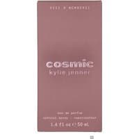 Pink box of Kylie Jenner Cosmic Eau de Parfum Spray 50ml with white text and minimalist design.