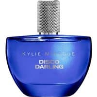 Blue Kylie Minogue Disco Darling Eau De Parfum bottle with textured silver cap and bold white lettering.