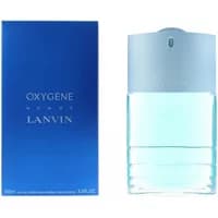 Lanvin Oxygene Homme Eau De Toilette 100ml, blue box, clear bottle with frosted white cap.