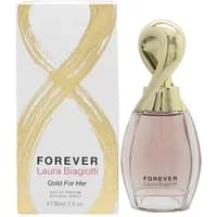 Laura Biagiotti Forever Gold Eau De Parfum 30ml, pink bottle with gold twisted cap, white box with gold accents.
