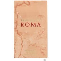 Peach marble-patterned box of Laura Biagiotti Roma Eau de Toilette Spray 50ml with red and gold text.