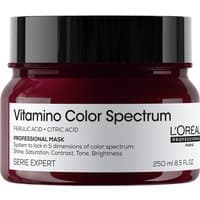 L'Oréal Vitamino Color Spectrum Hair Mask, maroon jar with white label, black text, 250 ml capacity.