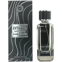 Louis Cardin D'Noire Eau De Parfum 85ml, sleek black bottle with silver accents, matching black and silver box.
