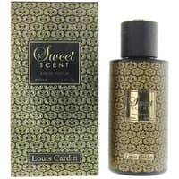 Louis Cardin Sweet Scent Eau De Parfum 100ml, gold patterned bottle and box with black cap and label.