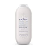 White Method body wash bottle, 532ml, with blue text, featuring coconut, rice milk, and shea butter scent.