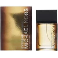 Michael Kors Extreme Journey Eau De Toilette 50ml with amber glass bottle and black cap, gold box packaging.