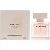 Narciso Rodriguez Narciso Cristal Eau De Parfum 50ml, clear square bottle with pink cap and matching box.