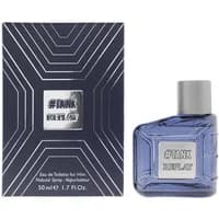 Replay Tank For Him Eau De Toilette, 50ml, blue bottle with silver cap, geometric box design with silver accents.