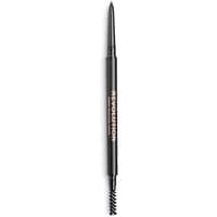 Black Revolution Precise Brow Pencil in Dark Brown with retractable tip and spoolie brush on opposite end.