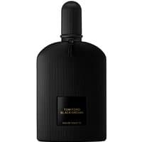Black ribbed bottle of Tom Ford Black Orchid Eau de Toilette, 100 ml, with gold label and round black cap.