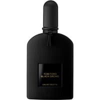Black ribbed bottle of Tom Ford Black Orchid Eau de Toilette, 50 ml, with gold label and sleek cap.