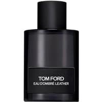 Black Tom Ford Eau d'Ombre Leather Eau de Toilette bottle, 100 ml, with sleek cylindrical design and matte label.