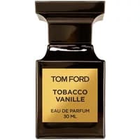 Dark brown Tom Ford Tobacco Vanille Eau de Parfum bottle with gold label, 30 ml, unisex spicy fragrance.